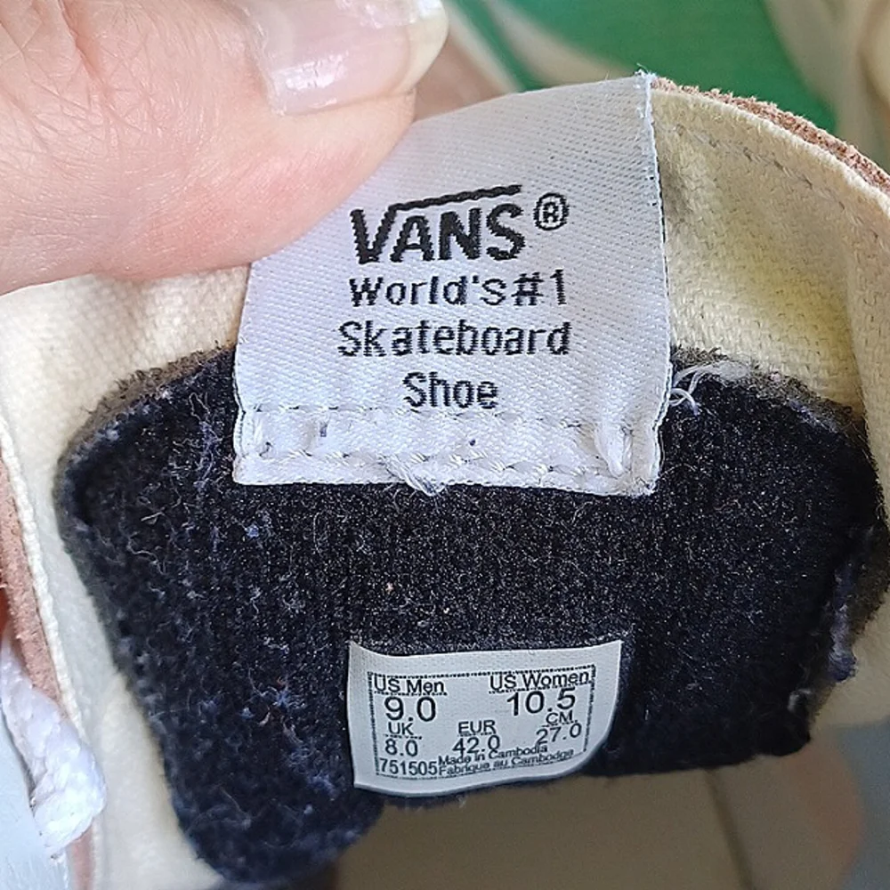 VANS Unisex Tan Sneakers Classic High-Tops Leather/Canvas M9 Or W10.5 - Picture 7 of 9